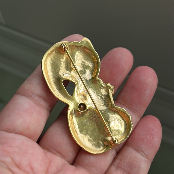 🖤Vtg Christmas Cat brooch with Santa hat - Picture 6 of 10